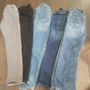 5 pairs of boys jeans.